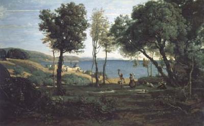 Jean Baptiste Camille  Corot Site des environs de Naple (mk11) France oil painting art